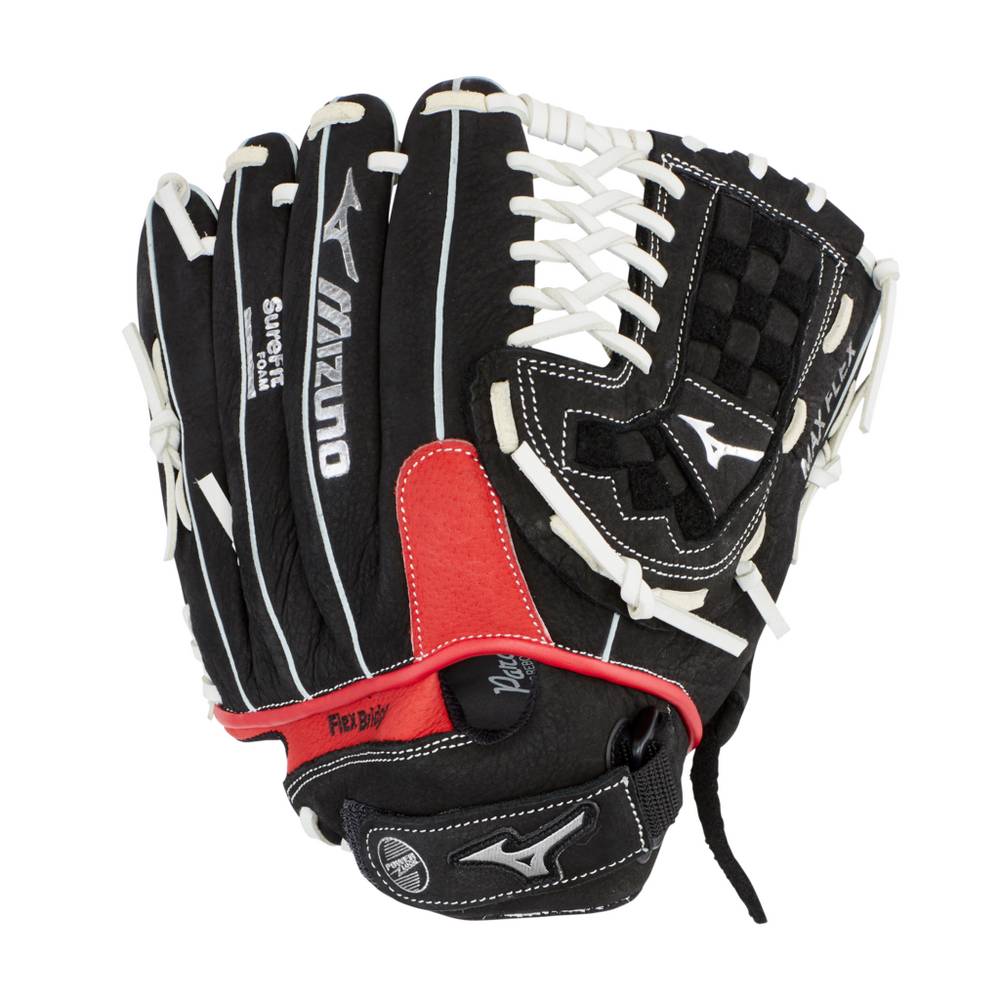 Luva Baseball Mizuno Prospect Paraflex Series 11.5" - Homem - Pretas/Vermelhas - GKVCT9156